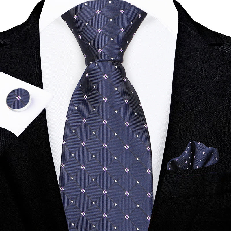 Men's tie set, high-end gift box, hand-tied tie, jacquard embroidery tie wholesale logo design