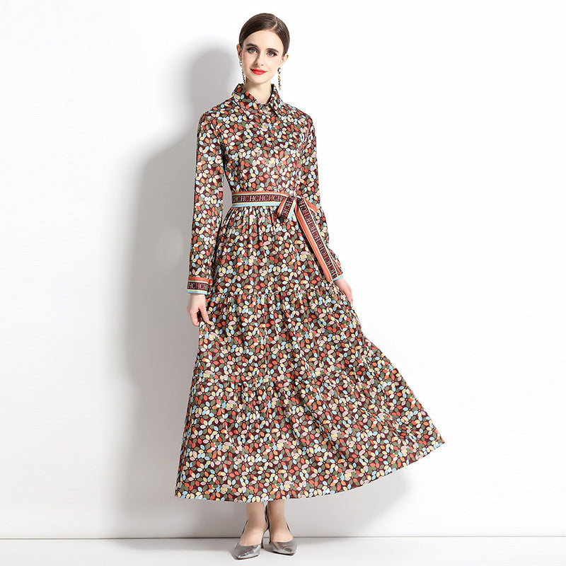 Brand New 2025 Slim-fit Positioning Printing Dress Women
