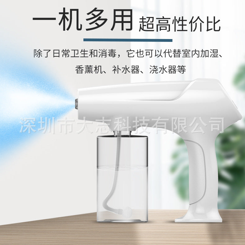 New 2025 Hairdressing tools beauty hairdressing water spray gun electric blue light household handheld wireless nano atomization sprayer