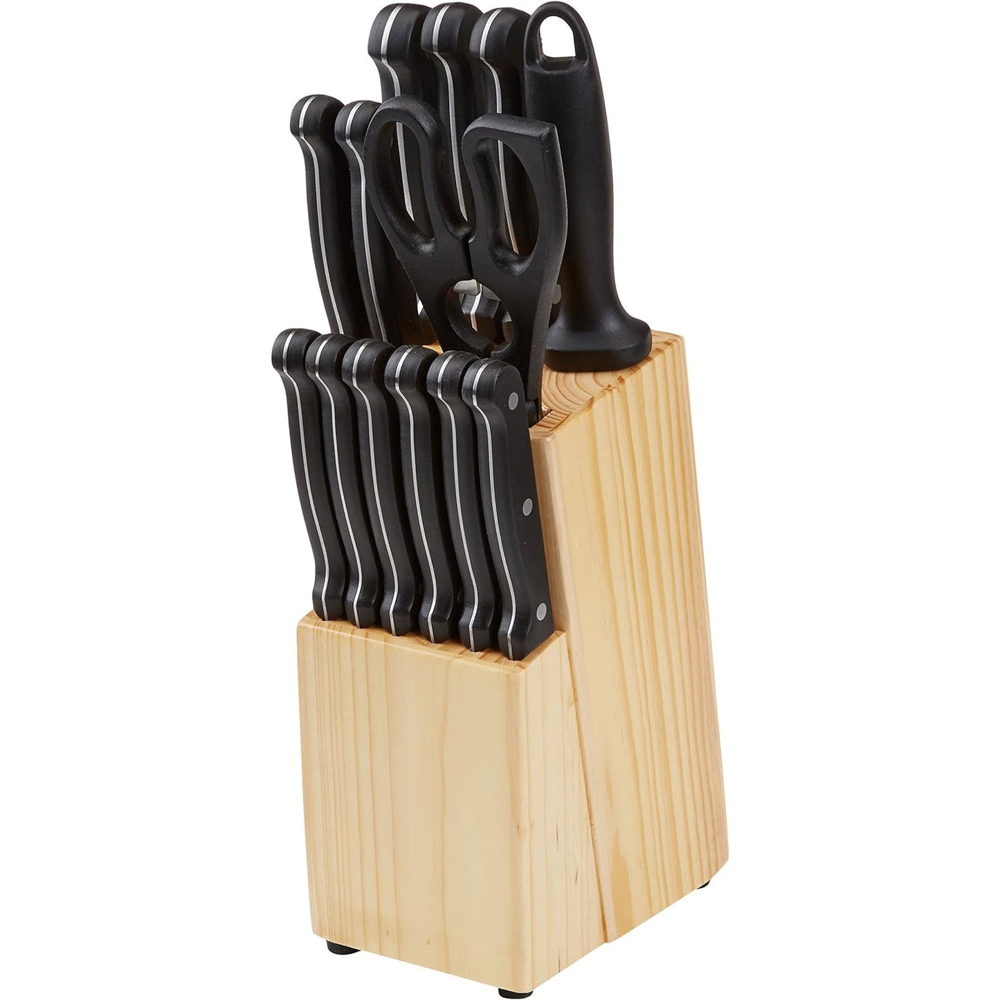 Solid wood knife block customized wooden vertical knife holder knife set pine wood knife storage rack