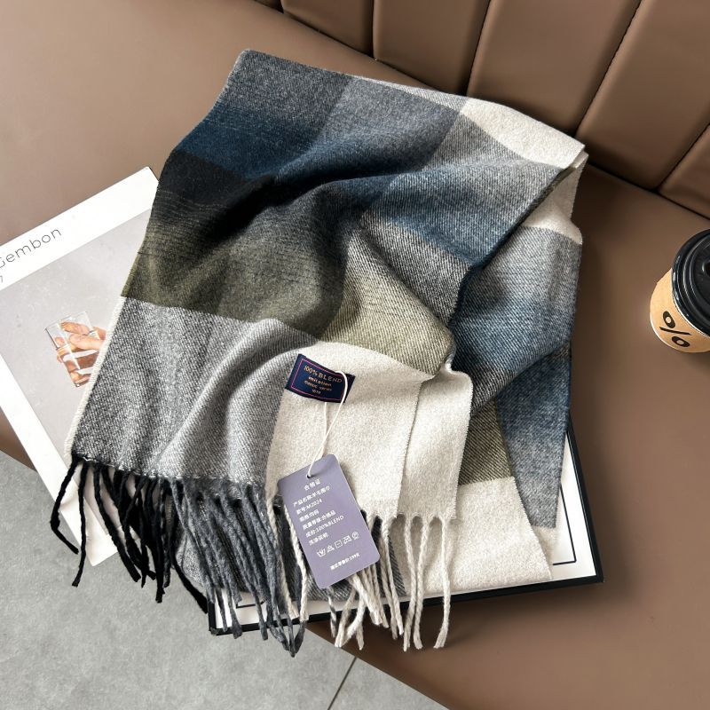 Autumn and Winter 2025 -2026  Classic Plaid Printed High-grade Scarf Ins Style for Lovers Australian,British, French, Swiss, European  Imitation Wool Texture Warm Scarf