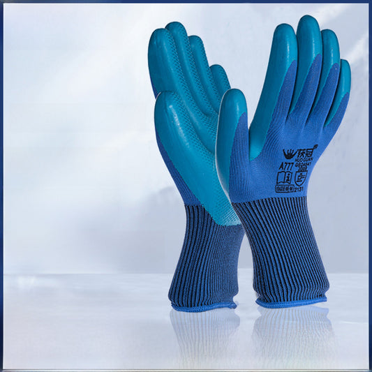 Labor protection gloves latex embossed gloves labor protection wear-resistant non-slip gloves construction site work wholesale factory protective gloves