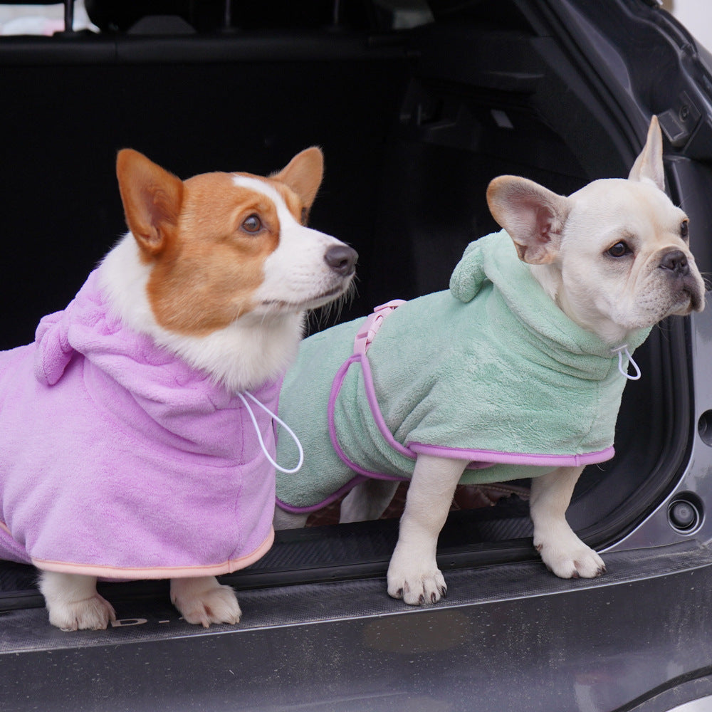 Pets Dog Cat Bathrobe Coral Fleece Absorbent Pet Products