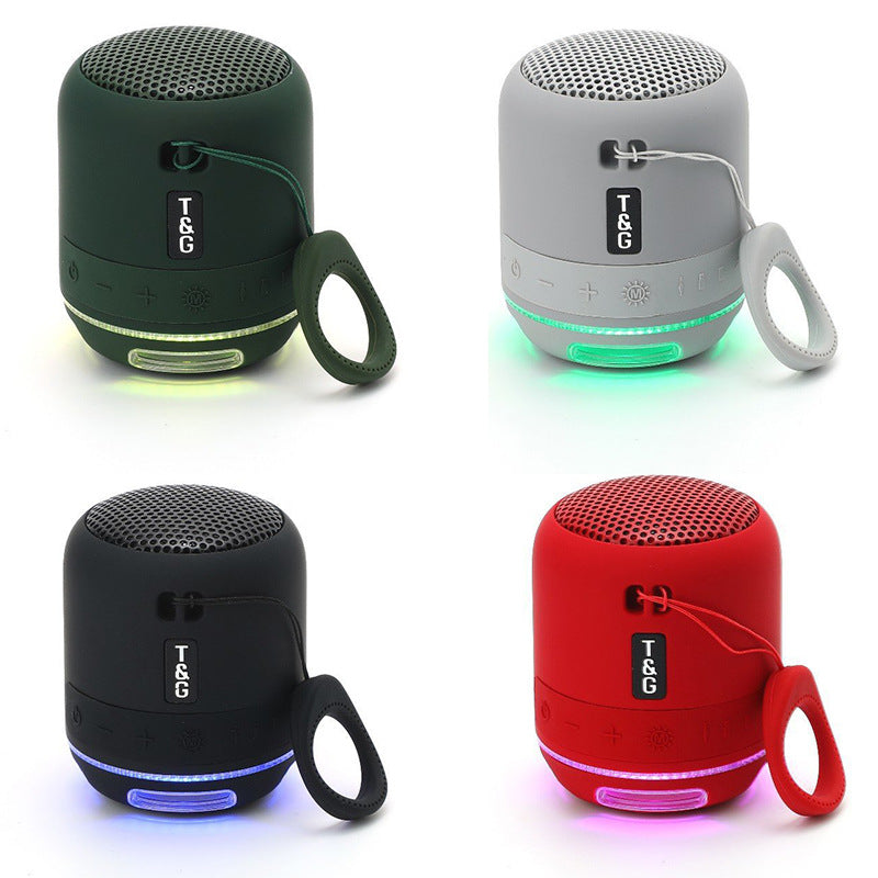 Portable Outdoor Mini Subwoofer with LED Light - Wireless Bluetooth Speaker for Enhanced Sound Experience