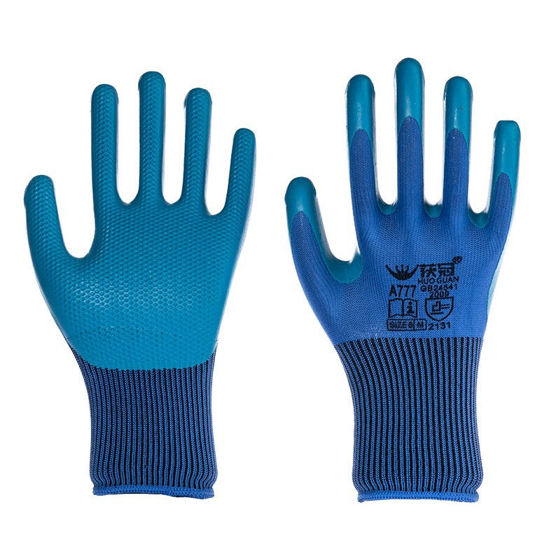 Labor protection gloves latex embossed gloves labor protection wear-resistant non-slip gloves construction site work wholesale factory protective gloves