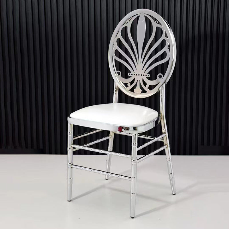 Wedding Banquet Hall Hotel Chair Adult Backrest Dining Chair Outdoor Wedding Gold-Plated Round Back Sun Chair Restaurant Banquet Chair