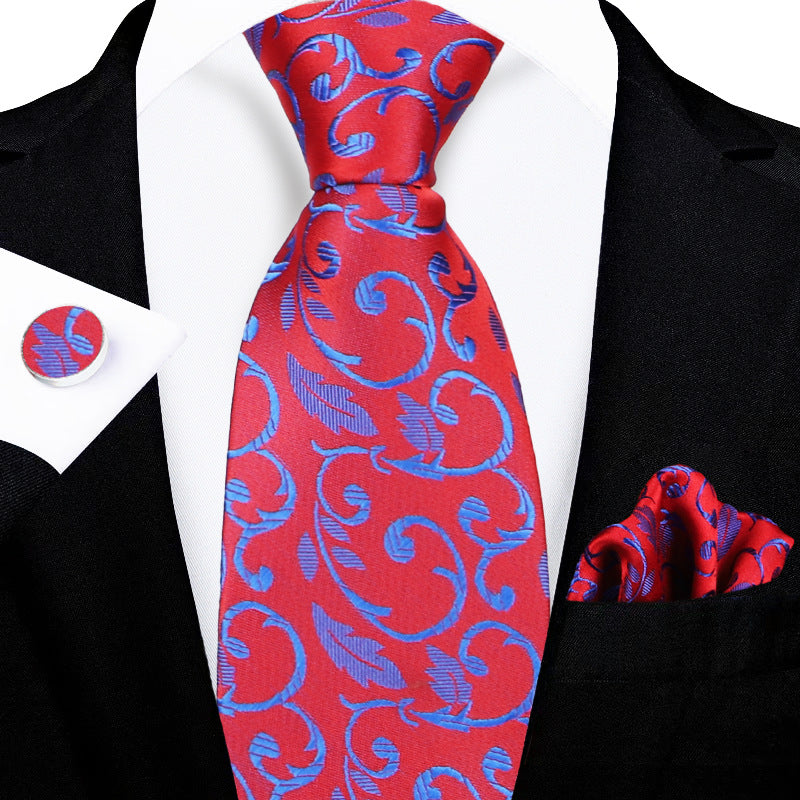 Men's tie set, high-end gift box, hand-tied tie, jacquard embroidery tie wholesale logo design