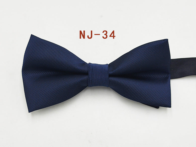 Factory direct men's best man bow tie British style red and black bow tie men's single folding polyester silk jacquard spot