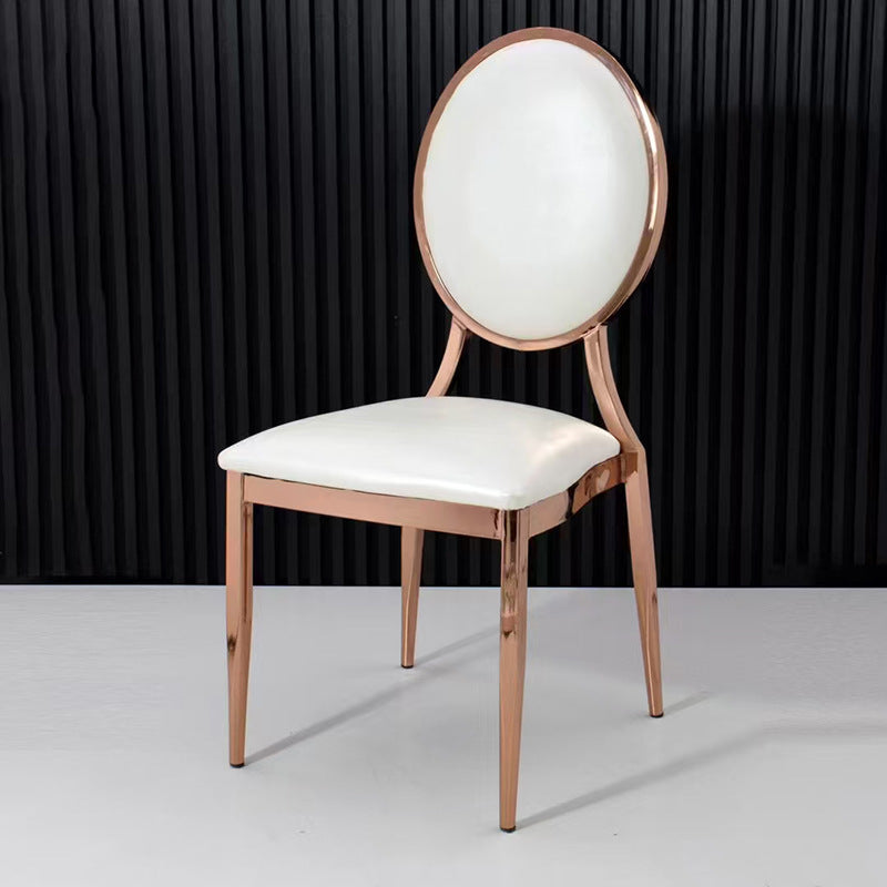 Wedding Banquet Hall Hotel Chair Adult Backrest Dining Chair Outdoor Wedding Gold-Plated Round Back Sun Chair Restaurant Banquet Chair