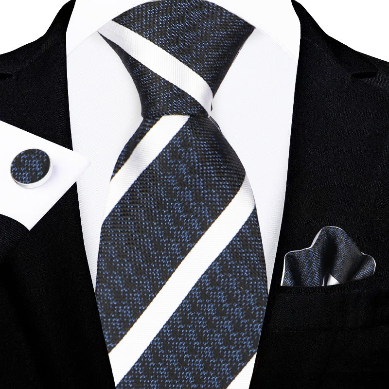 Men's tie set, high-end gift box, hand-tied tie, jacquard embroidery tie wholesale logo design