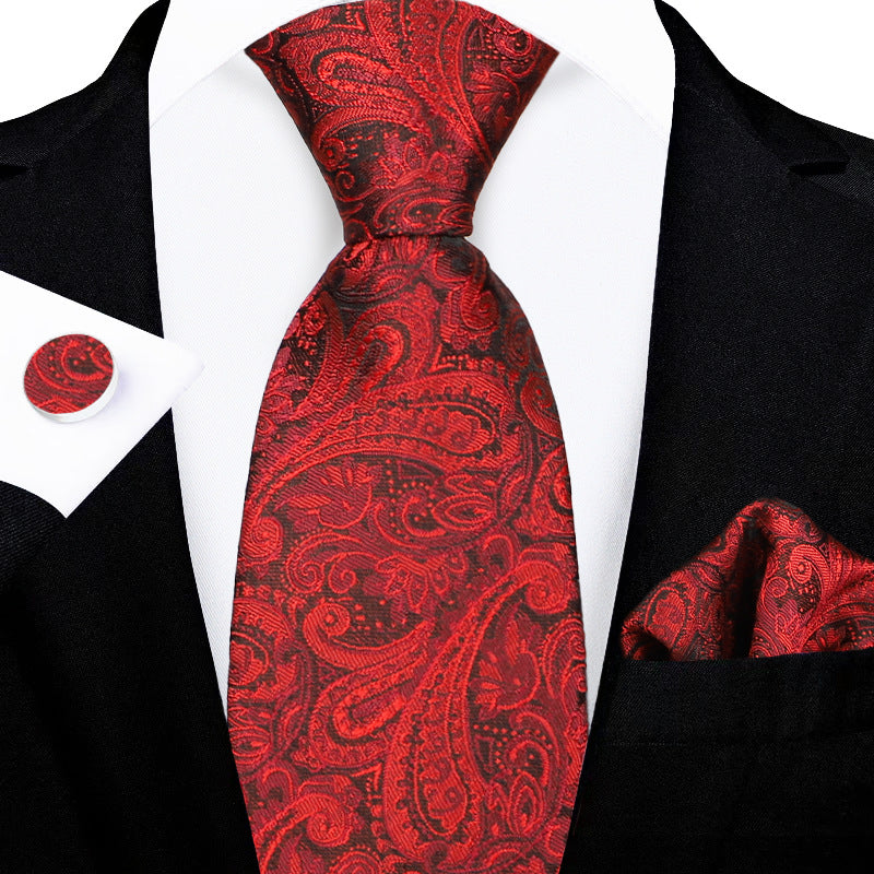 Men's tie set, high-end gift box, hand-tied tie, jacquard embroidery tie wholesale logo design