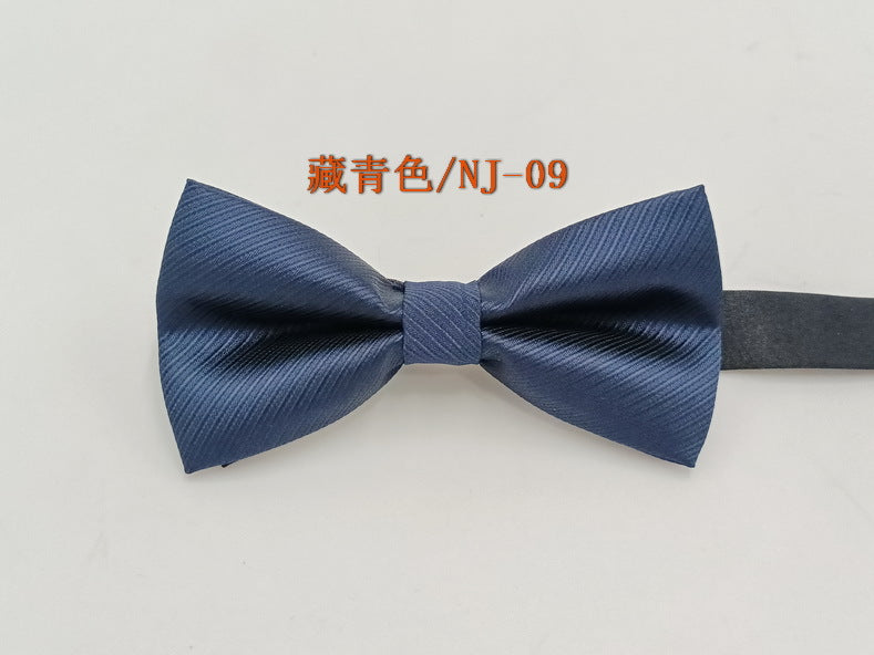 Factory direct men's best man bow tie British style red and black bow tie men's single folding polyester silk jacquard spot