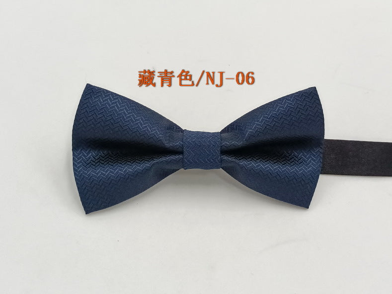 Factory direct men's best man bow tie British style red and black bow tie men's single folding polyester silk jacquard spot