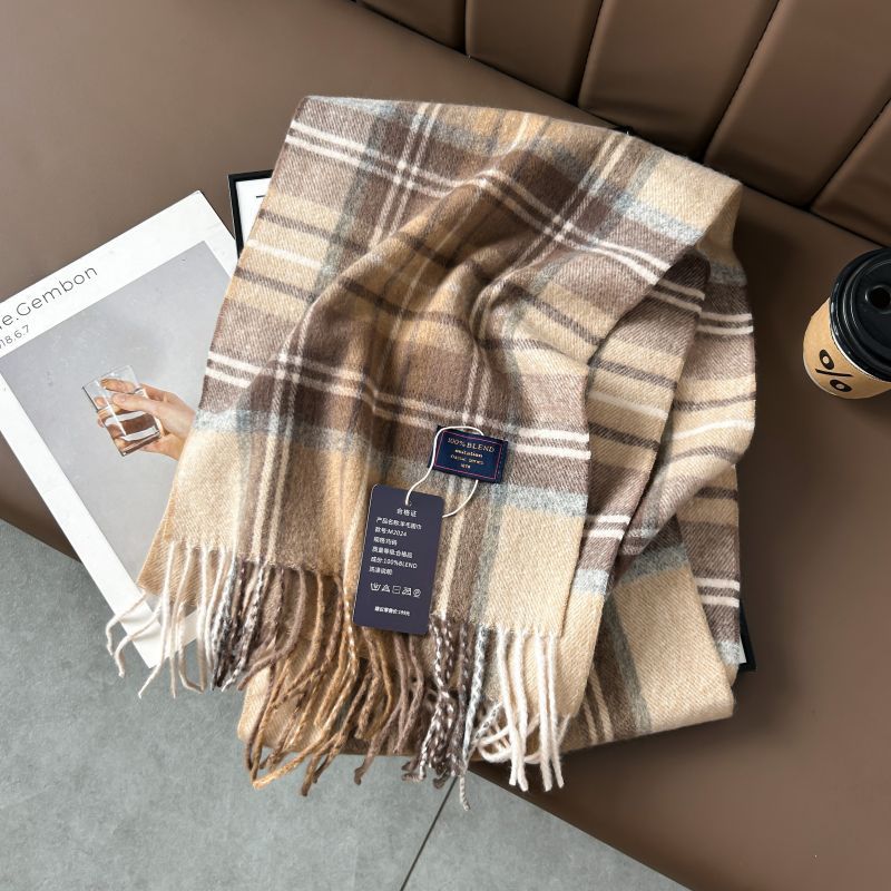 Autumn and Winter 2025 -2026  Classic Plaid Printed High-grade Scarf Ins Style for Lovers Australian,British, French, Swiss, European  Imitation Wool Texture Warm Scarf