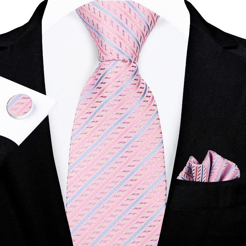 Men's tie set, high-end gift box, hand-tied tie, jacquard embroidery tie wholesale logo design