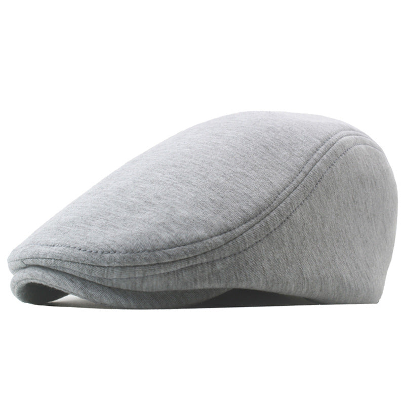 Adjustable Newsboy Cap Men's Woolen Beret Trendy British Style Duckbill Cap Forward