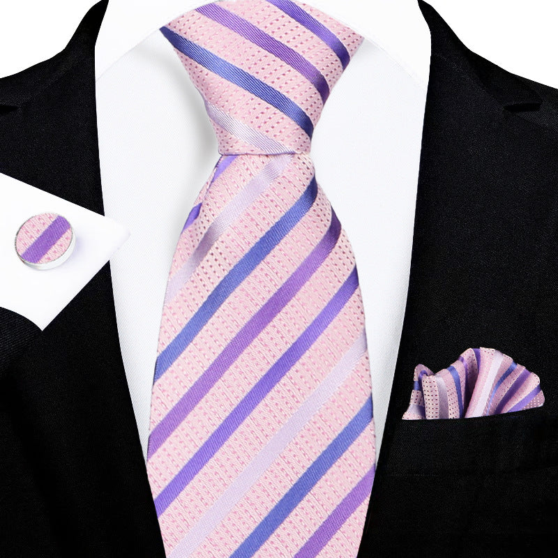 Men's tie set, high-end gift box, hand-tied tie, jacquard embroidery tie wholesale logo design