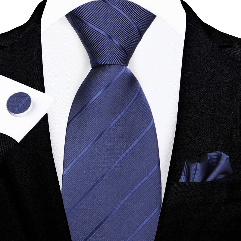 Men's tie set, high-end gift box, hand-tied tie, jacquard embroidery tie wholesale logo design