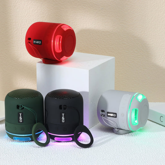 Portable Outdoor Mini Subwoofer with LED Light - Wireless Bluetooth Speaker for Enhanced Sound Experience