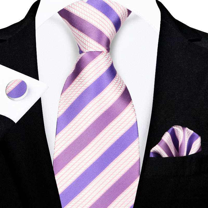 Men's tie set, high-end gift box, hand-tied tie, jacquard embroidery tie wholesale logo design