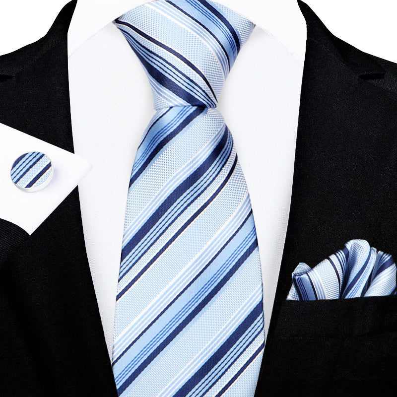 Men's tie set, high-end gift box, hand-tied tie, jacquard embroidery tie wholesale logo design