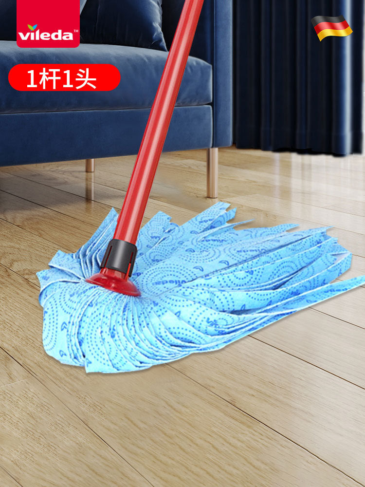 Mop Hand-free Micro-force Vileda2024 New Household Self-wringing Water Non-woven Fabric Mop New Product