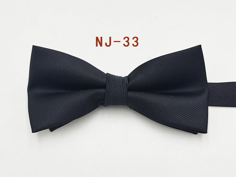 Factory direct men's best man bow tie British style red and black bow tie men's single folding polyester silk jacquard spot