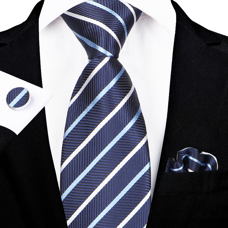 Men's tie set, high-end gift box, hand-tied tie, jacquard embroidery tie wholesale logo design