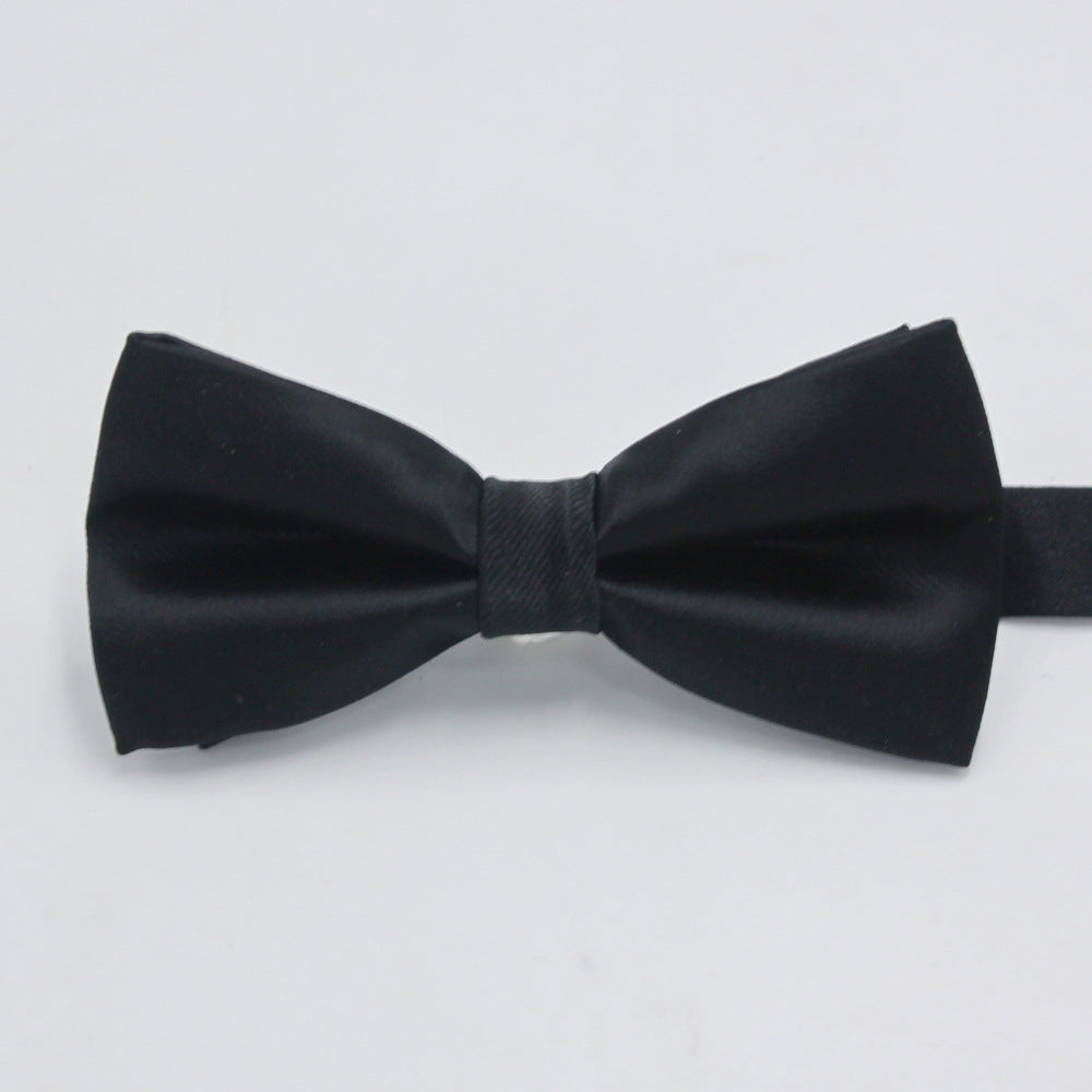 Factory direct men's best man bow tie British style red and black bow tie men's single folding polyester silk jacquard spot