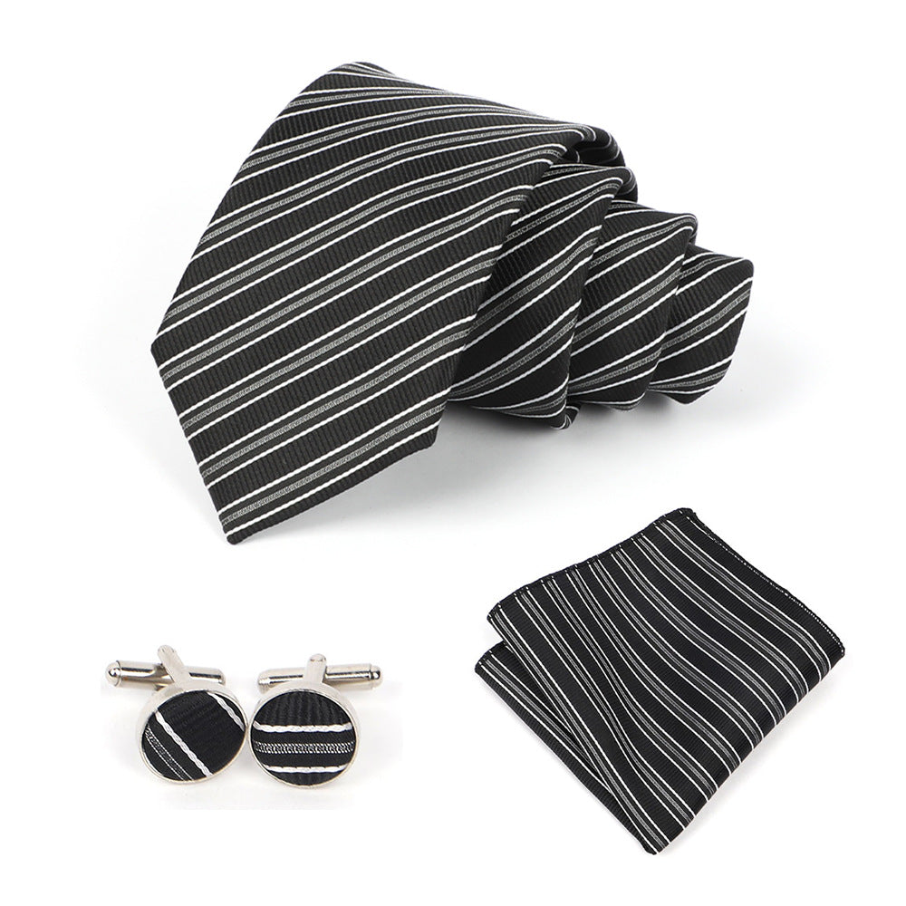 Men's tie set, high-end gift box, hand-tied tie, jacquard embroidery tie wholesale logo design