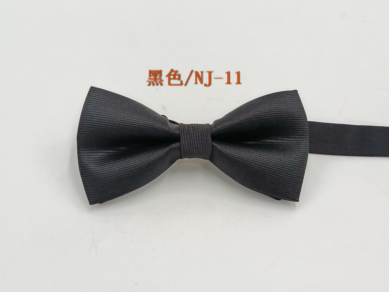 Factory direct men's best man bow tie British style red and black bow tie men's single folding polyester silk jacquard spot