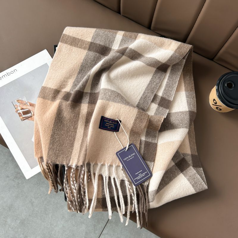 Autumn and Winter 2025 -2026  Classic Plaid Printed High-grade Scarf Ins Style for Lovers Australian,British, French, Swiss, European  Imitation Wool Texture Warm Scarf