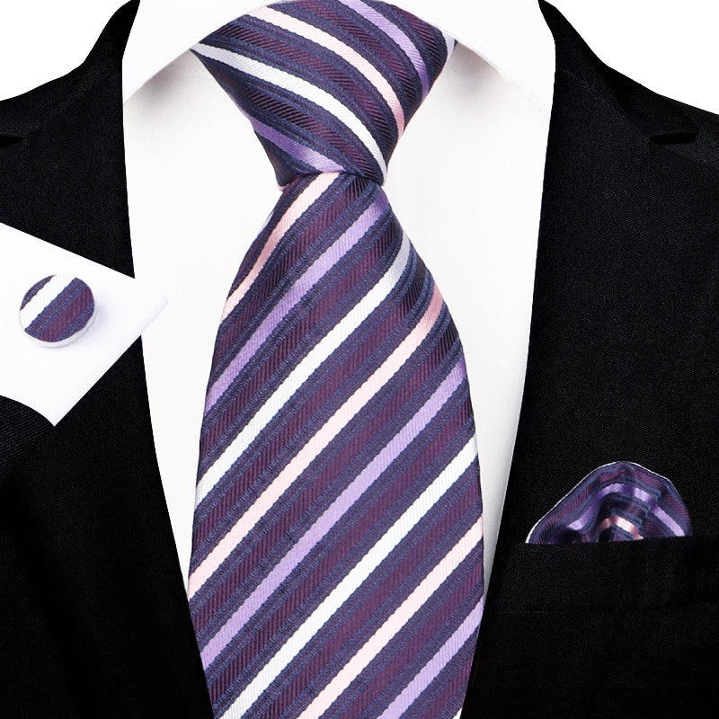 Men's tie set, high-end gift box, hand-tied tie, jacquard embroidery tie wholesale logo design