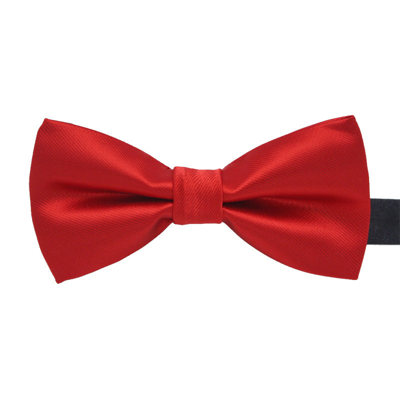 Factory direct men's best man bow tie British style red and black bow tie men's single folding polyester silk jacquard spot