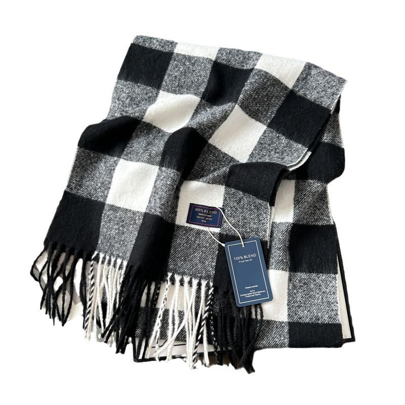 Autumn and Winter 2025 -2026  Classic Plaid Printed High-grade Scarf Ins Style for Lovers Australian,British, French, Swiss, European  Imitation Wool Texture Warm Scarf
