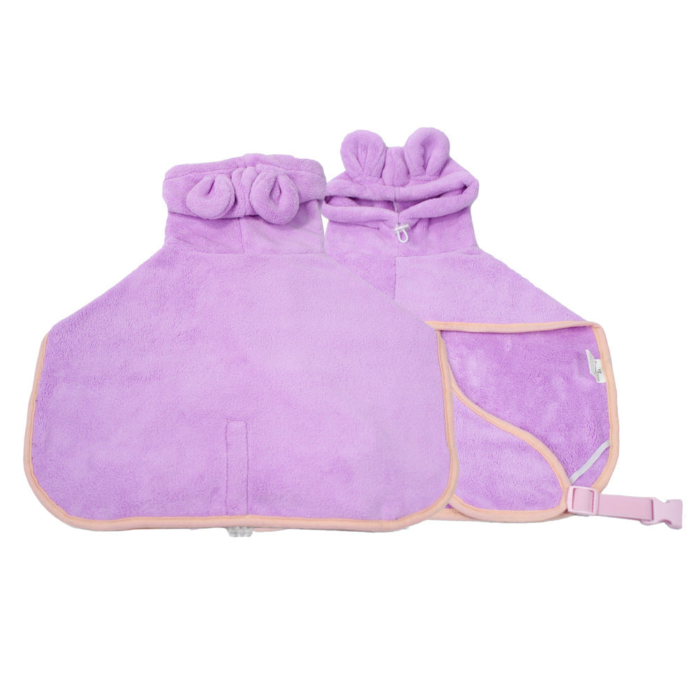 Pets Dog Cat Bathrobe Coral Fleece Absorbent Pet Products