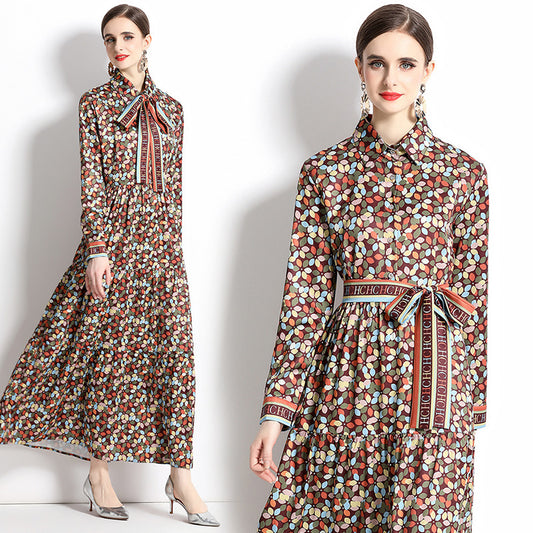 Brand New 2025 Slim-fit Positioning Printing Dress Women