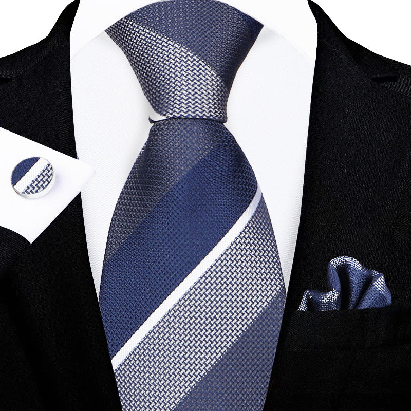 Men's tie set, high-end gift box, hand-tied tie, jacquard embroidery tie wholesale logo design