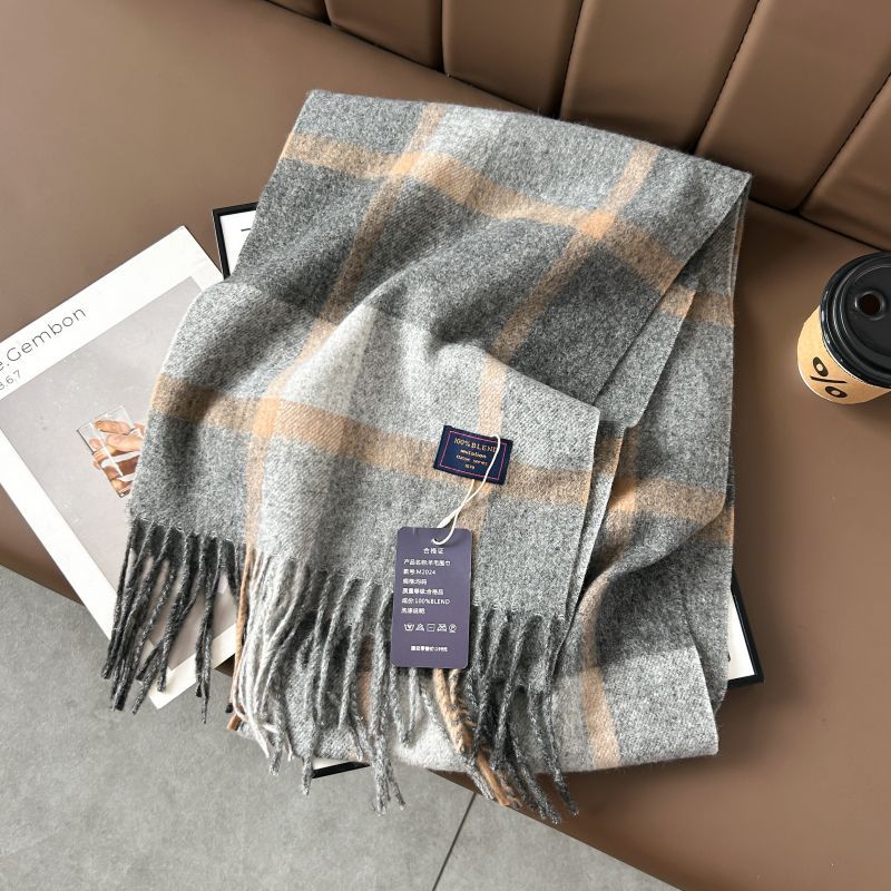 Autumn and Winter 2025 -2026  Classic Plaid Printed High-grade Scarf Ins Style for Lovers Australian,British, French, Swiss, European  Imitation Wool Texture Warm Scarf