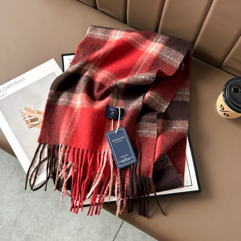 Autumn and Winter 2025 -2026  Classic Plaid Printed High-grade Scarf Ins Style for Lovers Australian,British, French, Swiss, European  Imitation Wool Texture Warm Scarf