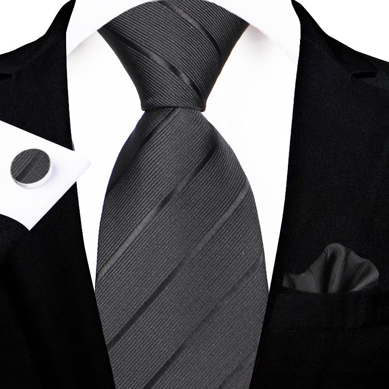 Men's tie set, high-end gift box, hand-tied tie, jacquard embroidery tie wholesale logo design