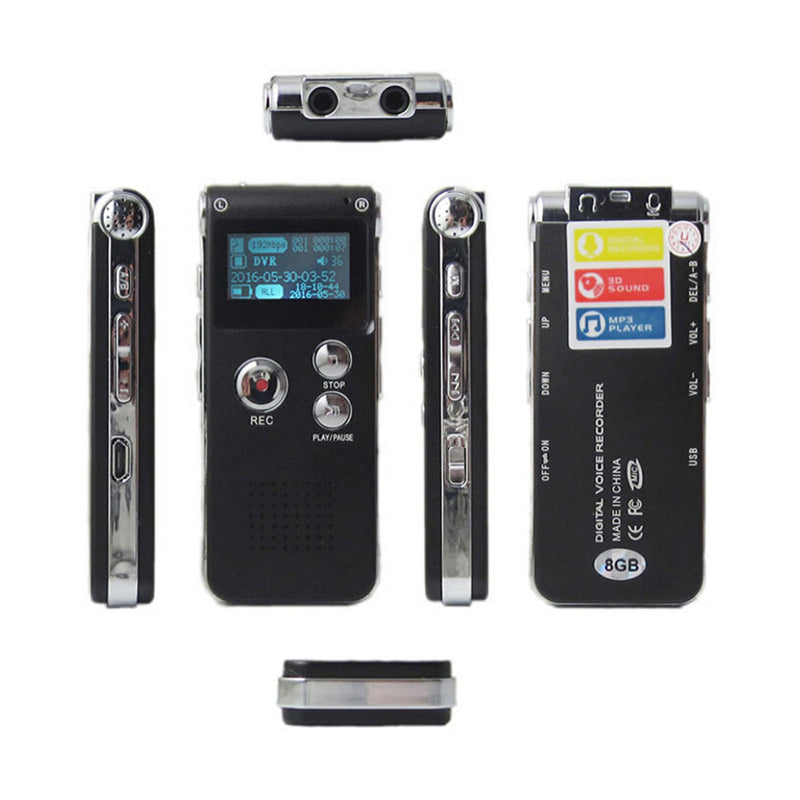 Mini Dictaphone 8GB 16GB 32GB Voice Audio Record Activated Spy Digital Sound Audio Recorder Mp3 Player With Headphones