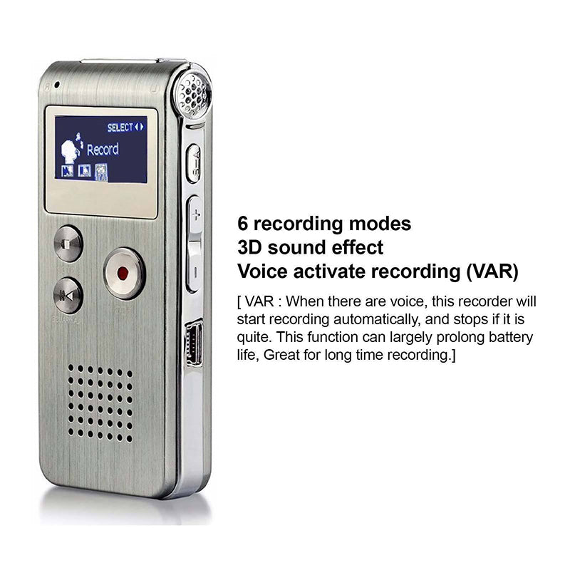 Mini Dictaphone 8GB 16GB 32GB Voice Audio Record Activated Spy Digital Sound Audio Recorder Mp3 Player With Headphones