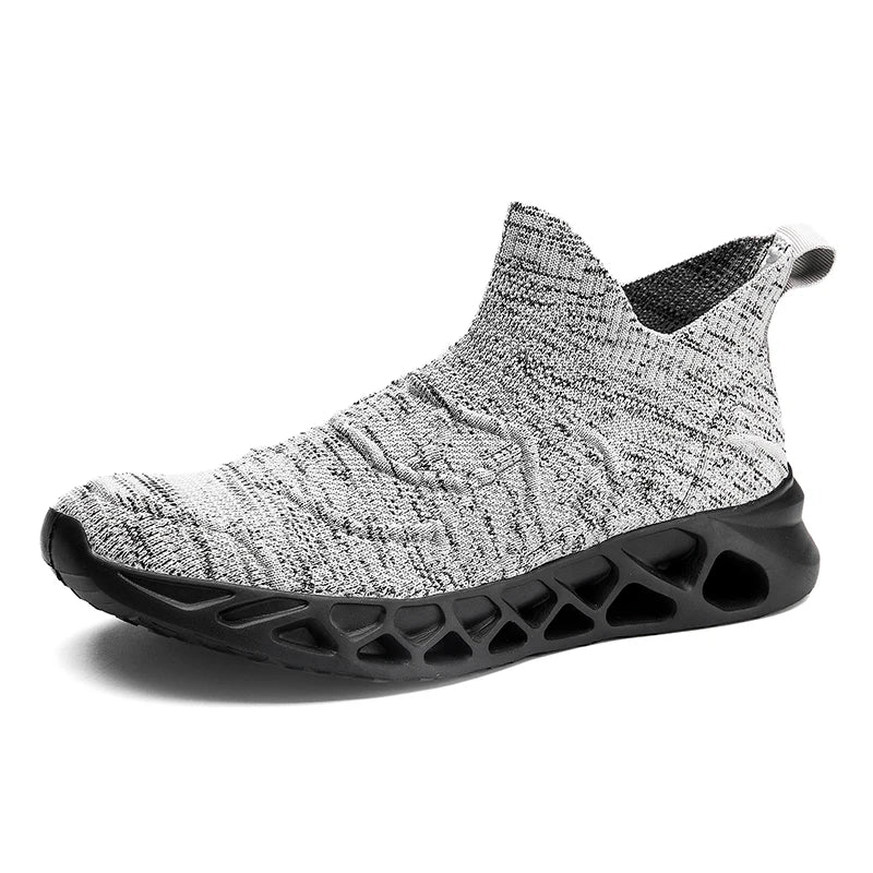 Big Size 40-47 Men Tennis Sport Shoes Breathable Mesh Sock Sneakers Slip-on Walking Footwear Super Light Trainer Tenis Masculino