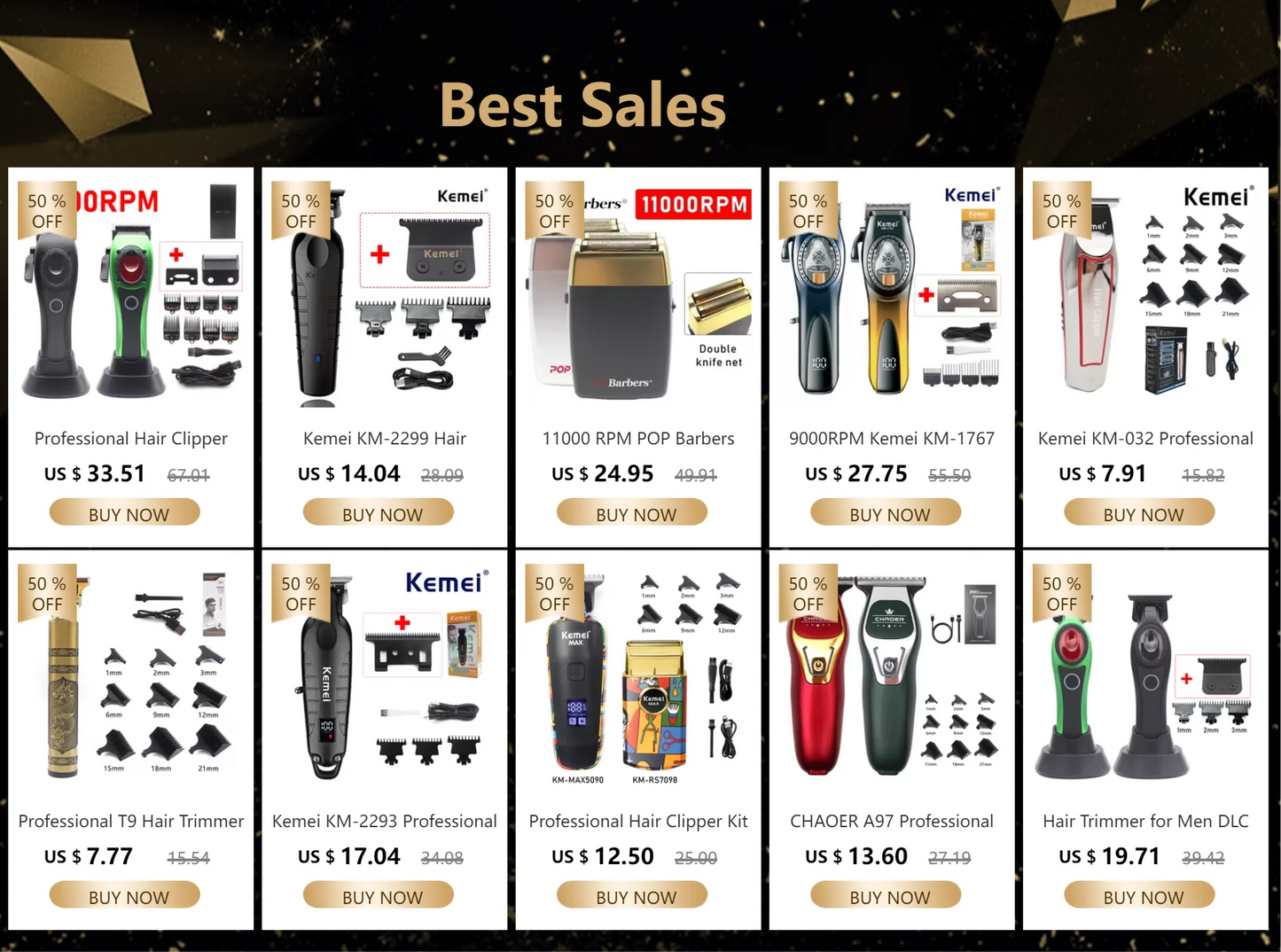 Kemei KM-1949 KM-1986PG KM-TX1 Professional Finishing Hair Clipper Kit Electric Cordless Hair Trimmer Hair Cut Machine for Men