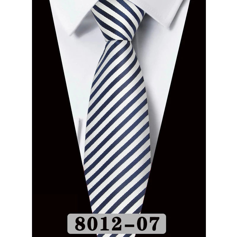 Men's Tie Fashion 8cm Classic Necktie Stripes Navy Blue Ties Business Wedding Mans Neckwear Gift Accessories