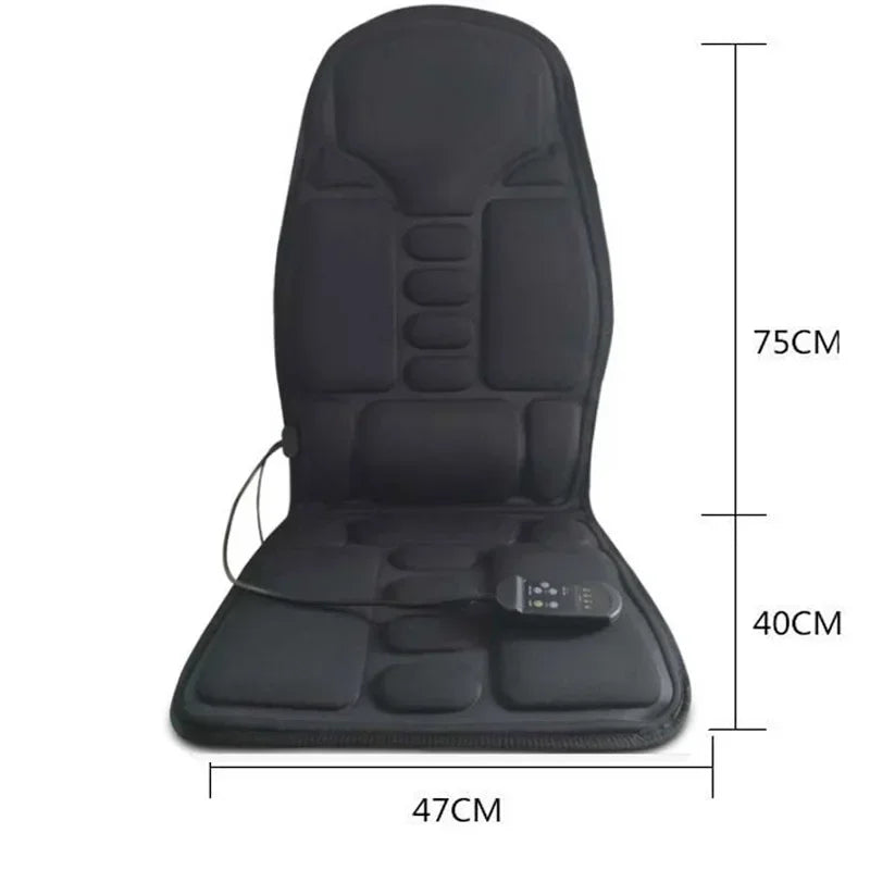 Car Home Office Massage Full-Body Back Neck Waist Therapy Heat 7 Motors Vibrate Heated Massage Electric Vibrator Cushion Seat