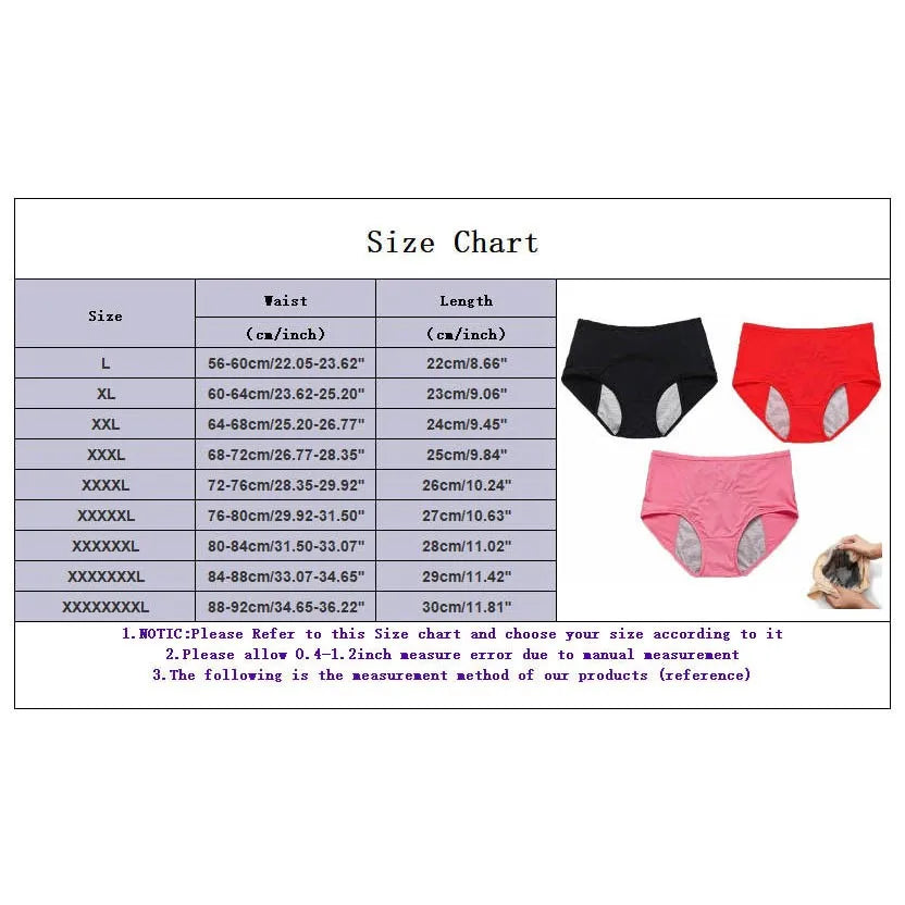 New Leak Proof Menstrual Panties Women Underwear Period Cotton Waterproof Briefs Plus Size Female Physiological Breathable Pants
