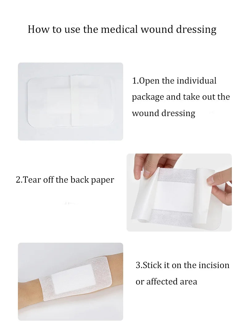 40Pcs Medical Wound Dressing Adhesive Trauma Postoperative Wound Hemostasis Patch Caesarean Section Large Size Band Aid Sticker