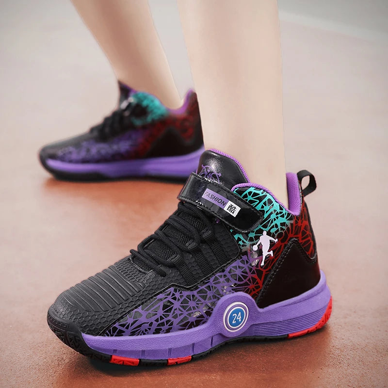 NEW 2025 Boys Brand Basketball Shoes Kids Sneakers Thick Sole Non-slip Children Sports Shoes Child Boy Basket Trainer Shoes Girls